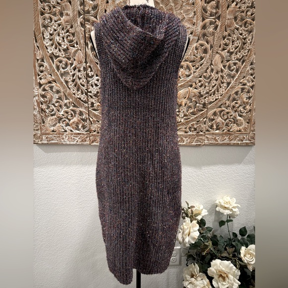 Fashion Apparel & Accessories Blue Multi-sparkle Sleeveless Hoodie Cardigan- S/M - Picture 2 of 13